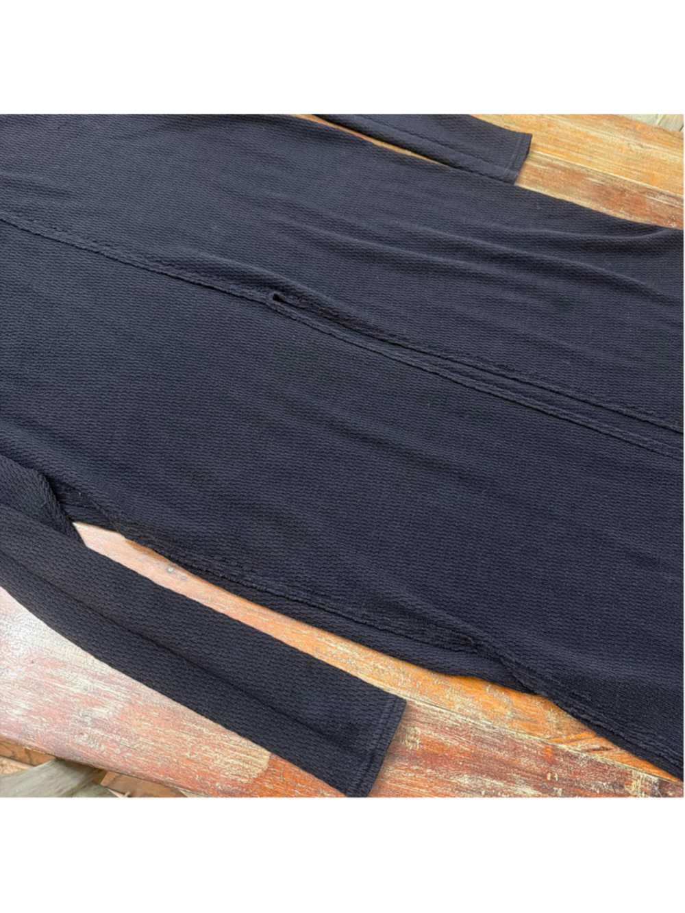 We The Free Black Waffle Knit Mock Neck Long Sweater High Front Slit S Lagenlook - Picture 3 of 10